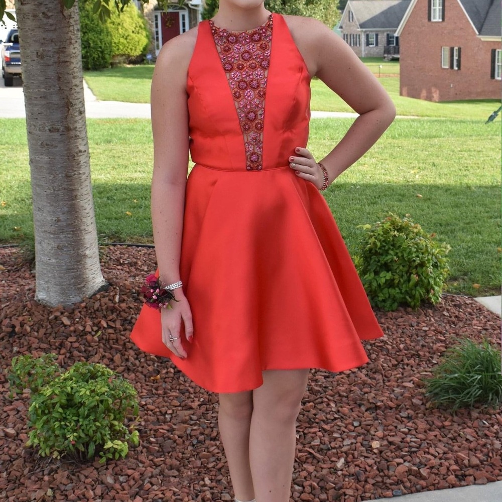Rachael Allan Size 4 Red A-Line Dress